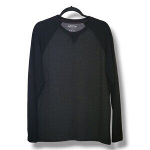 🌼HP🌼Men's Orvis Black Charcoal Gray Two Tone Long Sleeve Raglan Shirt - Size M